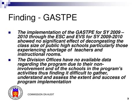 gastpe meaning in education|Commission on Audit .